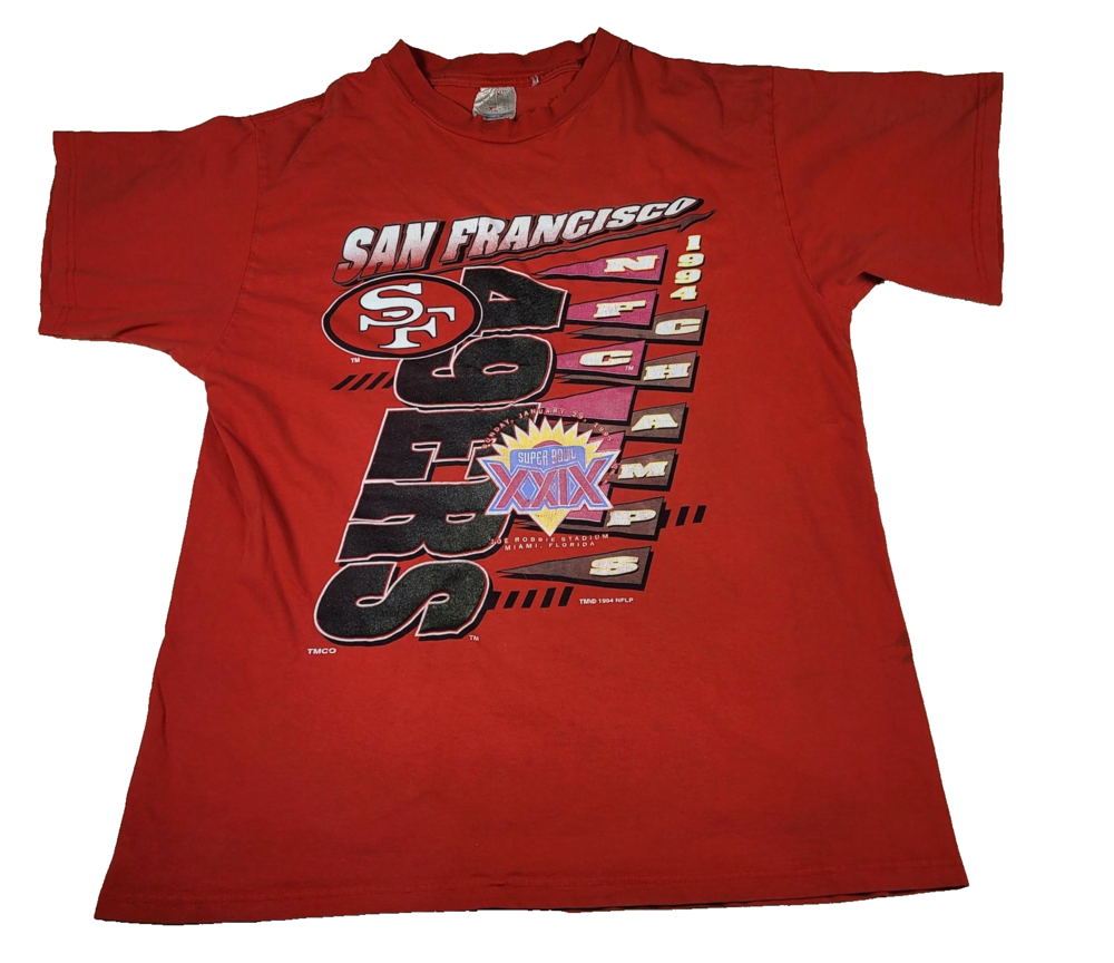 Vtg San Francisco 49ers Shirt Men XL Red NFC Champs XXIX'94 Robbie Stadium Miami
